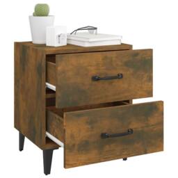 Berkfield Home Decorative Bedside Cabinets 2 pcs Smoked Oak 40x35x47.5 cm in Brown - thumbnail 1