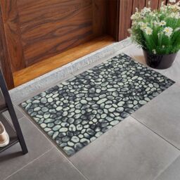 Nicoman Stone Pebble Design Indoor & Outdoor Mat in Grey - Size: 40 cm x 60 cm