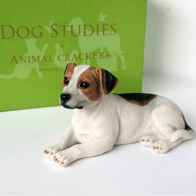 Animal Crackers Realistic Laying Jack Russell Dog Fgurine, Gift Boxed - image 1