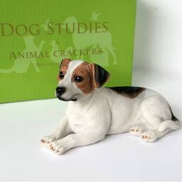 Animal Crackers Realistic Laying Jack Russell Dog Fgurine, Gift Boxed - thumbnail 1