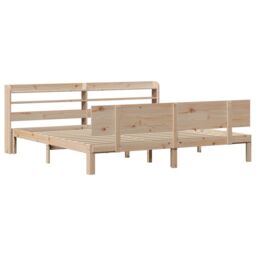 Berkfield Home Bed Frame with Headboard without Mattress 200x200 cm in Brown - thumbnail 3