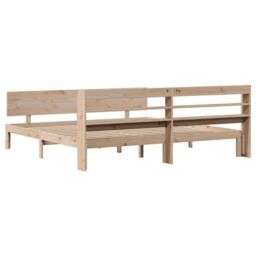 Berkfield Home Bed Frame with Headboard without Mattress 200x200 cm in Brown - thumbnail 6