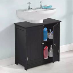 KORVIXA Black Under Sink Basin Cabinet - Size: W700mm x H650mm - thumbnail 3