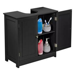 KORVIXA Black Under Sink Basin Cabinet - Size: W700mm x H650mm - thumbnail 5