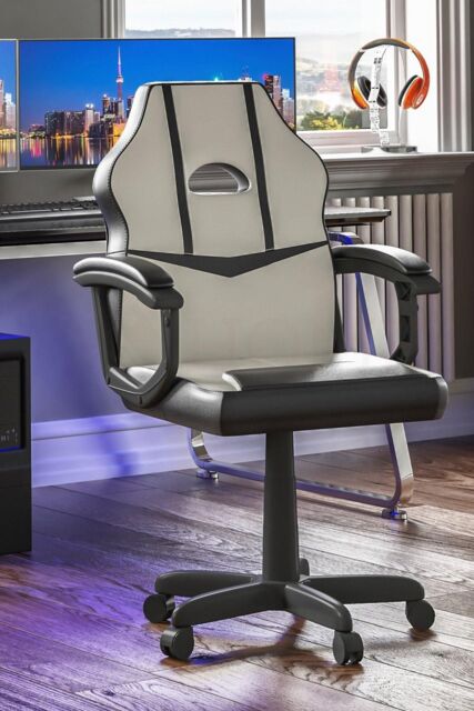 Home Discount Vida Designs Comet Racing Office Gaming Adjustable UKFR Fabric Chair in White - image 1