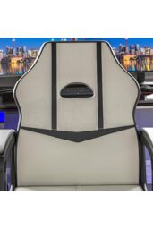 Home Discount Vida Designs Comet Racing Office Gaming Adjustable UKFR Fabric Chair in White - thumbnail 3