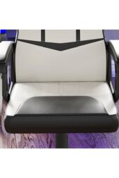 Home Discount Vida Designs Comet Racing Office Gaming Adjustable UKFR Fabric Chair in White - thumbnail 4