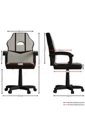 Home Discount Vida Designs Comet Racing Office Gaming Adjustable UKFR Fabric Chair in White - thumbnail 2