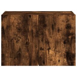 Berkfield Home TV Wall Cabinet with LED Lights Smoked Oak 60x35x41 cm in Brown - Size: 60 x 35 x 41 cm - thumbnail 9