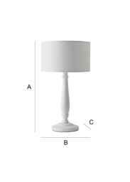 ValueLights Victoria White Wood Traditional Stem Table Lamp with Fabric Drum Shade - thumbnail 9