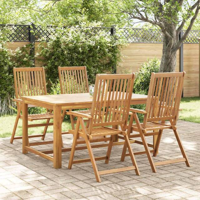 Berkfield Home Durable Folding Garden Chairs 4 pcs Solid Acacia Wood in Brown - image 1