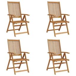 Berkfield Home Durable Folding Garden Chairs 4 pcs Solid Acacia Wood in Brown - thumbnail 5