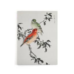 "Artery8 Crossbill Birds Japanese Canvas Wall Art Print Numata Kashu - Size: W18"" x H24""" - thumbnail 1