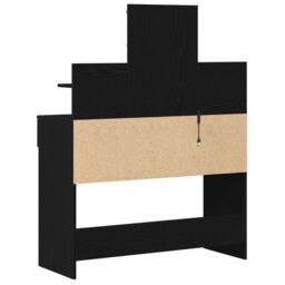 Berkfield Home Dressing Table with LED Black Oak 100x40x130 cm - Size: 100 x 40 x 130 cm - thumbnail 6