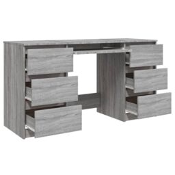 Berkfield Home Writing Desk Grey Sonoma 140x50x77 cm Engineered Wood - Size: 140 x 50 x 77 cm - thumbnail 5