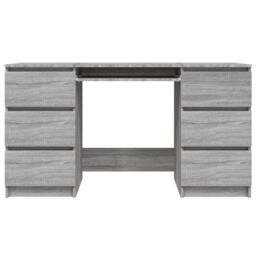 Berkfield Home Writing Desk Grey Sonoma 140x50x77 cm Engineered Wood - Size: 140 x 50 x 77 cm - thumbnail 3