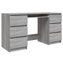 Berkfield Home Writing Desk Grey Sonoma 140x50x77 cm Engineered Wood - Size: 140 x 50 x 77 cm - thumbnail 2
