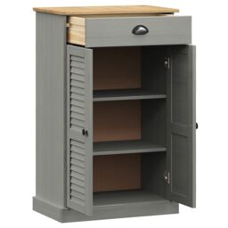 Berkfield Home Shoe Cabinet VIGO Grey 60x35x96 cm Solid Wood Pine - Size: 60 x 35 x 96 cm - thumbnail 5