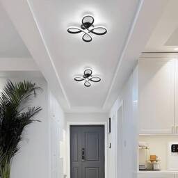 Goeco LED Ceiling Light, 30W, Flower Shape for Bedroom, 6500 K, Black, 30cm in Black - thumbnail 8