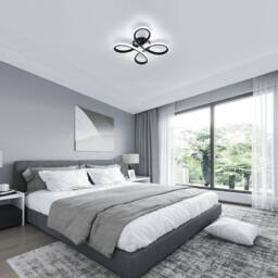Goeco LED Ceiling Light, 30W, Flower Shape for Bedroom, 6500 K, Black, 30cm in Black - thumbnail 5