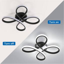 Goeco LED Ceiling Light, 30W, Flower Shape for Bedroom, 6500 K, Black, 30cm in Black - thumbnail 4