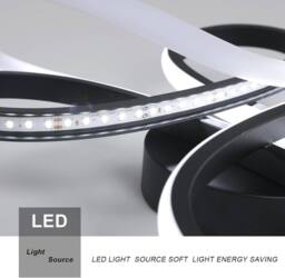 Goeco LED Ceiling Light, 30W, Flower Shape for Bedroom, 6500 K, Black, 30cm in Black - thumbnail 3
