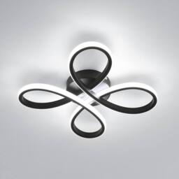 Goeco LED Ceiling Light, 30W, Flower Shape for Bedroom, 6500 K, Black, 30cm in Black - thumbnail 1