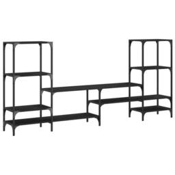 Berkfield Home TV Cabinet Black 206.5x28.5x95 cm Engineered Wood - thumbnail 7