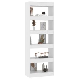 Berkfield Home Book Cabinet/Room Divider White 60x30x166 cm Engineered Wood - Size: 60 x 30 x 166 cm - thumbnail 4