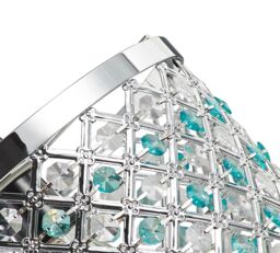 Happy Homewares Modern Sparkly Ceiling Pendant Light Shade with Beads in Teal - thumbnail 2