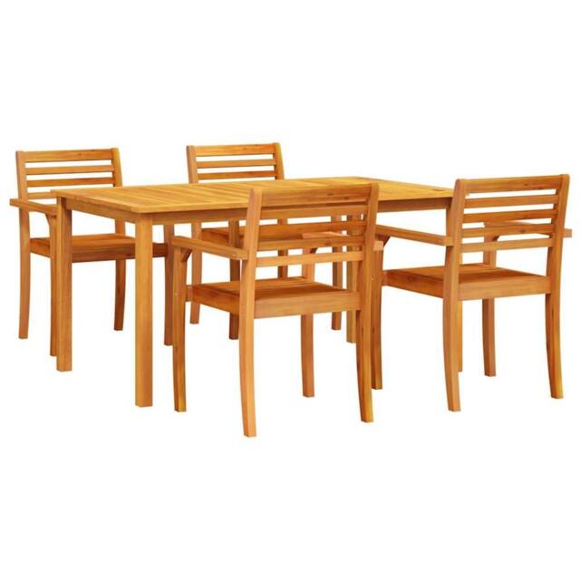 Berkfield Home 5-Piece Garden Dining Set in Solid Acacia Wood in Brown - image 1