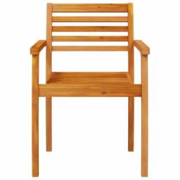 Berkfield Home 5-Piece Garden Dining Set in Solid Acacia Wood in Brown - thumbnail 7