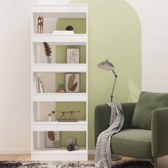Berkfield Home Classic Book Cabinet/Room Divider White 60x30x166 cm Engineered Wood - Size: 60 x 30 x 166 cm - image 1