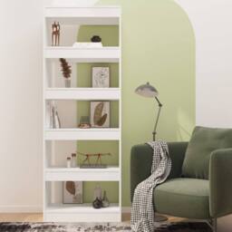 Berkfield Home Classic Book Cabinet/Room Divider White 60x30x166 cm Engineered Wood - Size: 60 x 30 x 166 cm - thumbnail 1