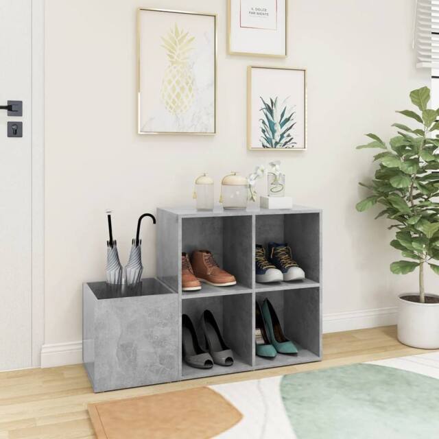Berkfield Home Hall Shoe Cabinet Concrete Grey 105x35.5x70 cm Engineered Wood - image 1