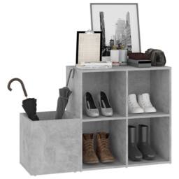Berkfield Home Hall Shoe Cabinet Concrete Grey 105x35.5x70 cm Engineered Wood - thumbnail 4