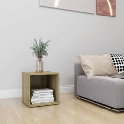 Berkfield Home TV Cabinet Sonoma Oak 37x35x37 cm Engineered Wood in Brown - Size: 37 x 35 x 37 cm - thumbnail 6