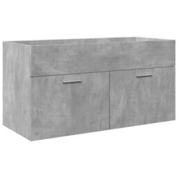 Berkfield Home Bathroom Sink Cabinet with Built-in Basin Concrete Grey - thumbnail 6
