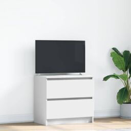 Berkfield Home TV Cabinet White 60x35x54 cm Engineered Wood - Size: 60 x 35 x 54 cm - thumbnail 1