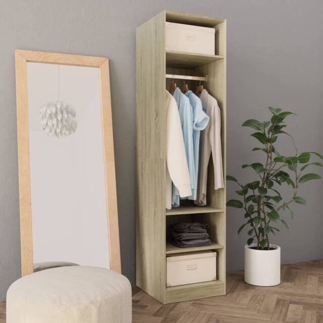 Berkfield Home Wardrobe Sonoma Oak 50x50x200 cm Engineered Wood in Brown - Size: 50 x 50 x 200 cm - image 1