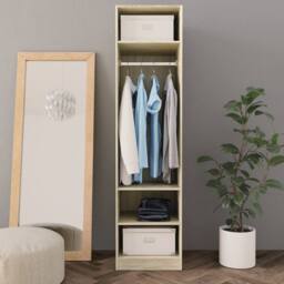 Berkfield Home Wardrobe Sonoma Oak 50x50x200 cm Engineered Wood in Brown - Size: 50 x 50 x 200 cm - thumbnail 3
