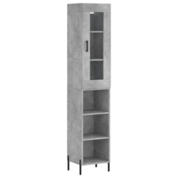 Berkfield Home Highboard Concrete Grey 34.5x34x180 cm Engineered Wood - thumbnail 2