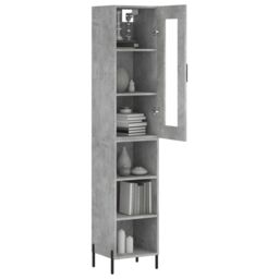 Berkfield Home Highboard Concrete Grey 34.5x34x180 cm Engineered Wood - thumbnail 3