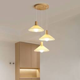 COMELY Pastoral Style Chandelier, French Fabric Shade Chandelier 3-Light - thumbnail 3