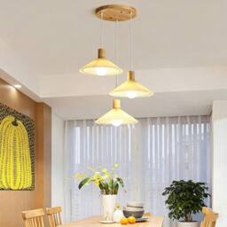 COMELY Pastoral Style Chandelier, French Fabric Shade Chandelier 3-Light - thumbnail 2