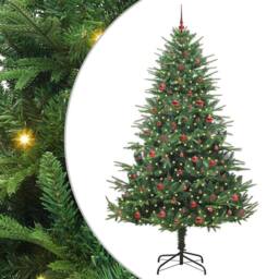 Berkfield Home Artificial Pre-lit Christmas Tree with Ball Set Green 240 cm - thumbnail 2