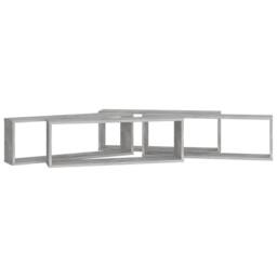 Berkfield Home Wall Cube Shelf 4 pcs Concrete Grey 80x15x26.5 cm Engineered Wood - thumbnail 5