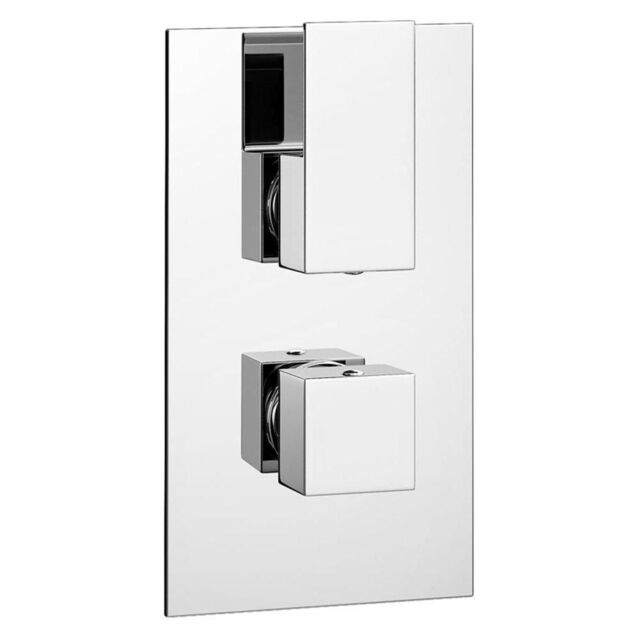 Clifton Concealed Thermostatic Shower Mixer Valve & Diverter in Metallic Silver