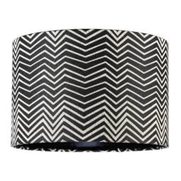 Happy Homewares Scandinavian Style Black & White Chevron Pattern Textured Lamp Shade - Size: 12 inches