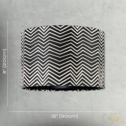 Happy Homewares Scandinavian Style Black & White Chevron Pattern Textured Lamp Shade - Size: 12 inches - thumbnail 7